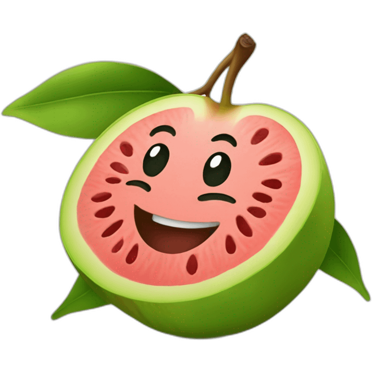 Guava  with smiling face emoji