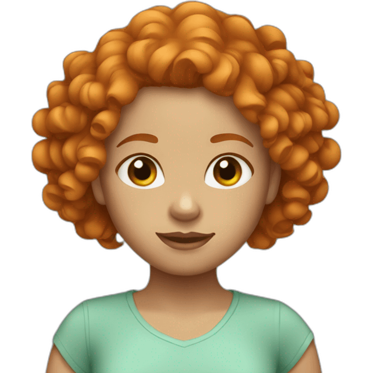 Ginger girl curly hair emoji