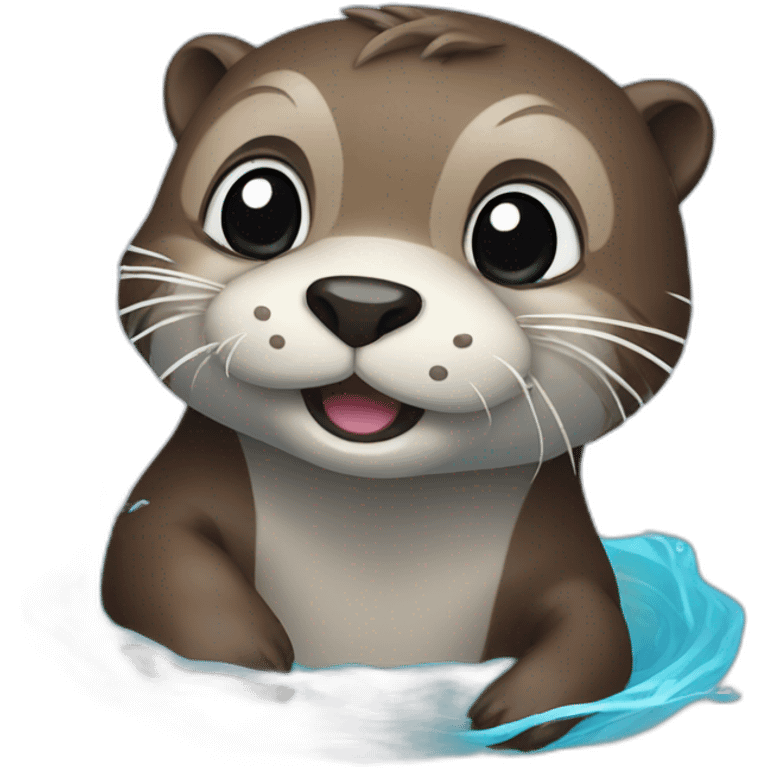 fiesty otter in water emoji