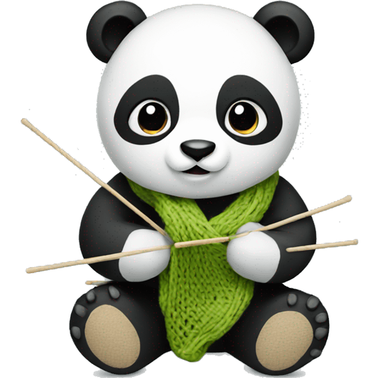 panda knitting emoji