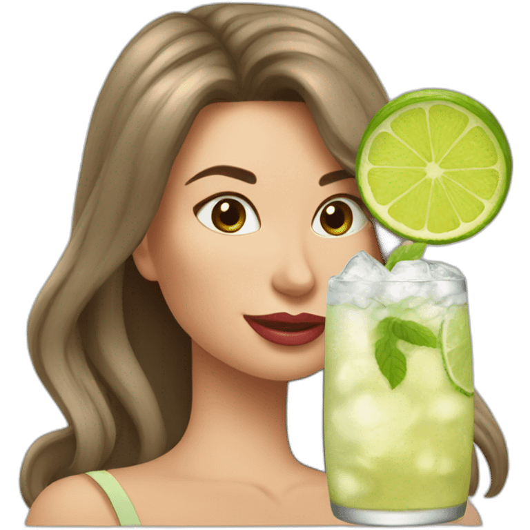 Belle femme boit un moscow mule emoji