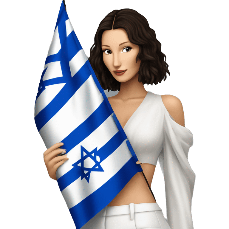 Bella hadid holding israel flag emoji