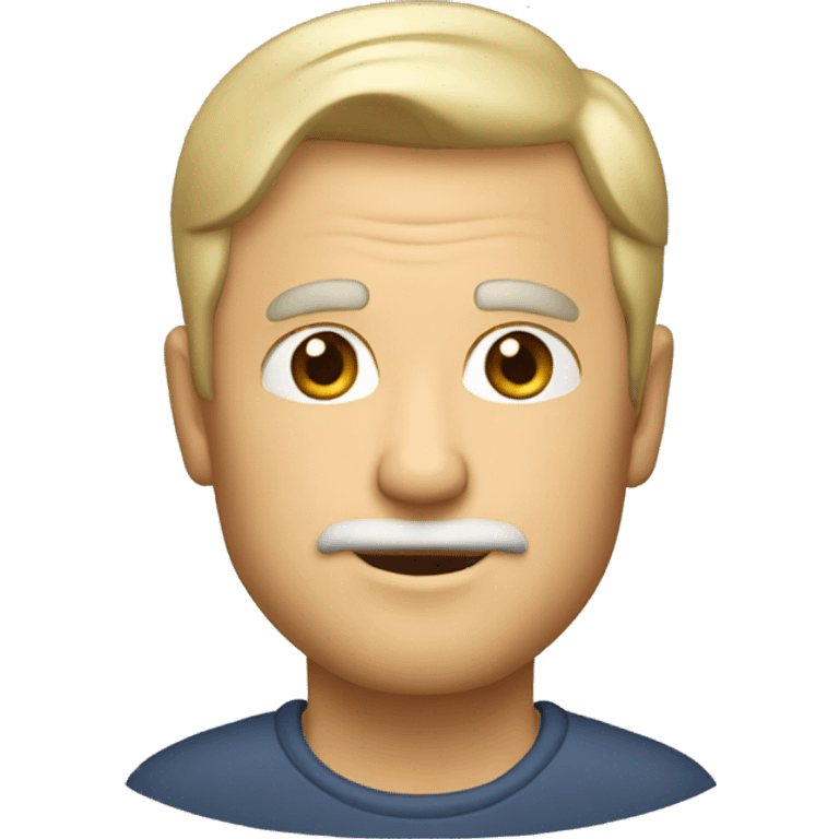 60 year guy with short blonde straight hair and short beard emoji