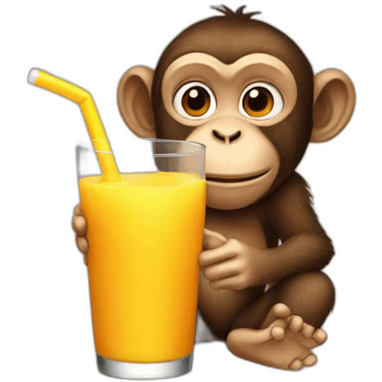 monkey drinks juice emoji