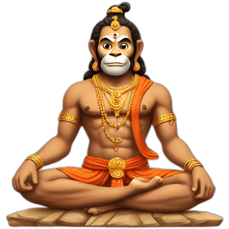 Lord Hanuman meditating  emoji