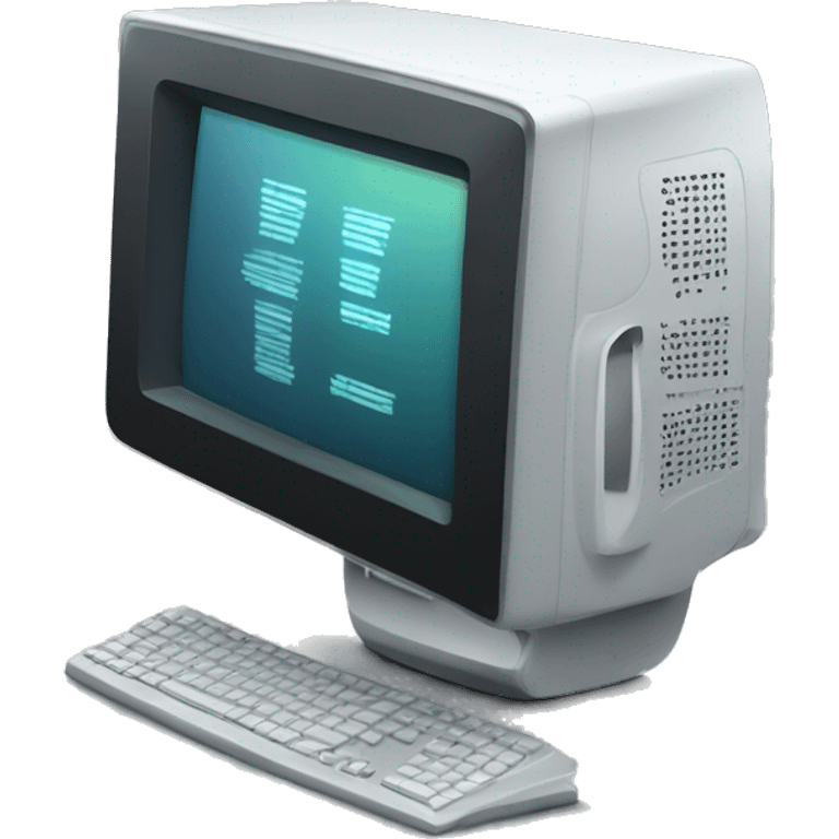 Futuristic desktop computer monitor screen emoji