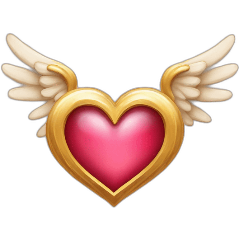 Heart with wings and angels rings  emoji