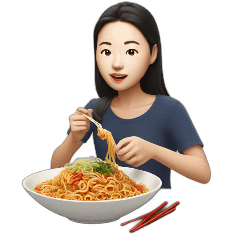 Aya nakamura eating spicy buldak noodles  emoji