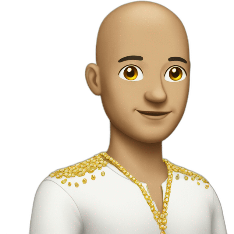 italian guy with bald head and gold bling bling emoji