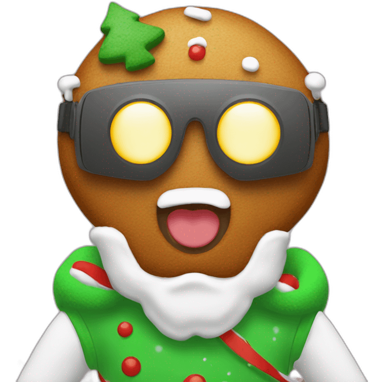 gingerbread man christmas in vr headset emoji