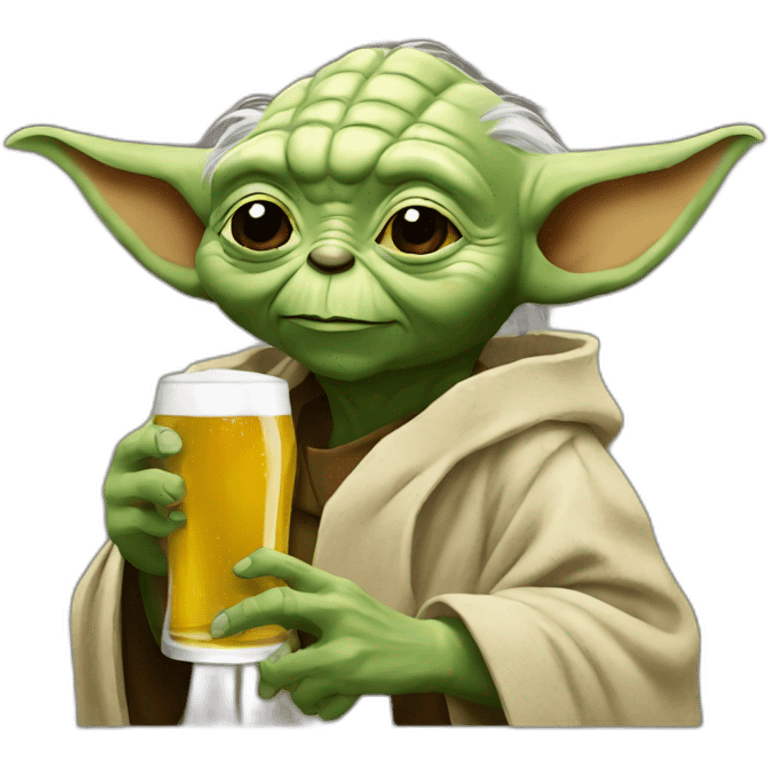 Yoda drinking beer emoji