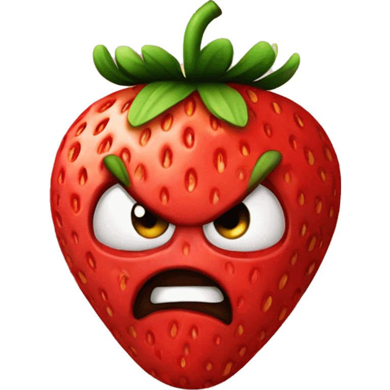 Angry strawberry emoji