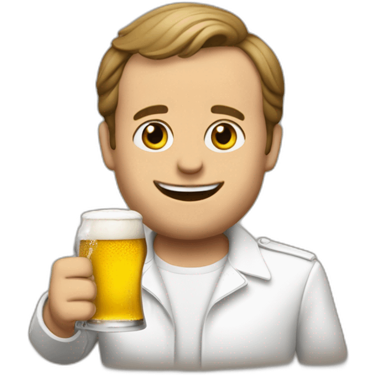 Macron with a bier emoji