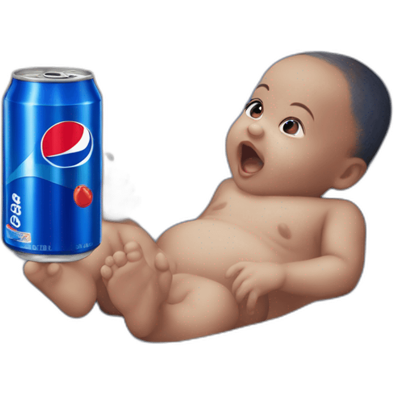 a baby popping of a pepsi can emoji