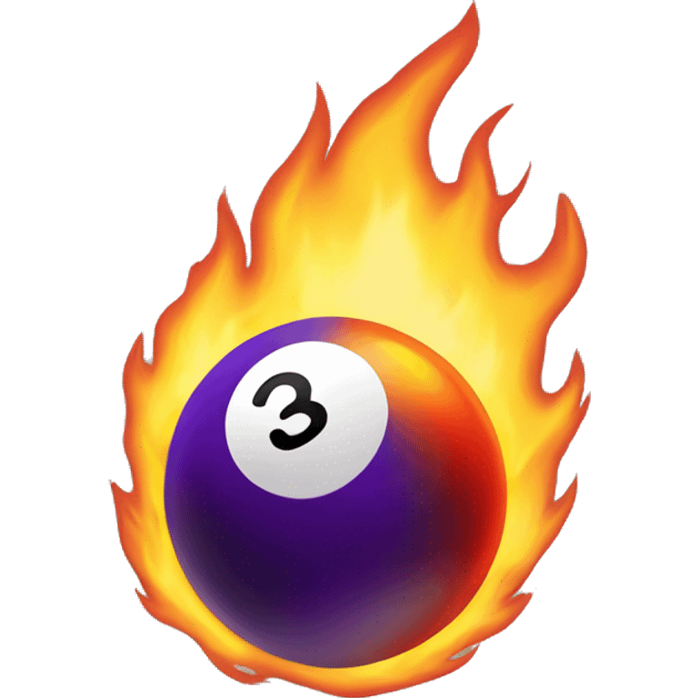 Billiard ball on fire emoji