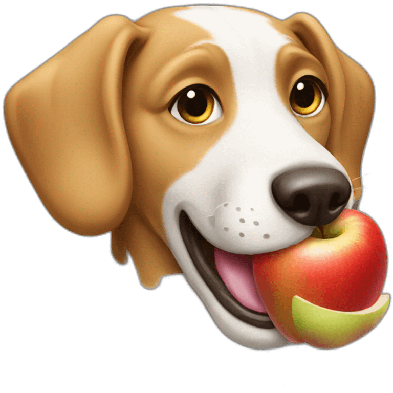 Dog eating apple emoji