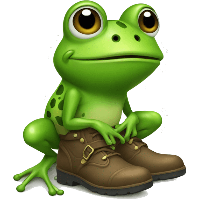 Frog with boots emoji