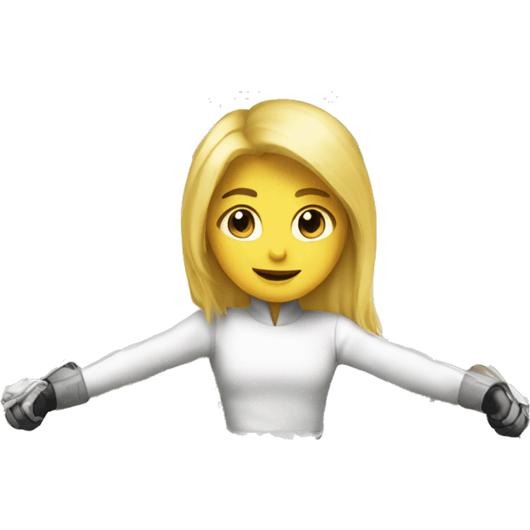 Fencing blond girl  emoji