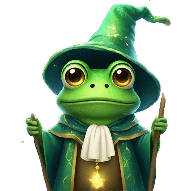 frog wizard with sparkles emoji