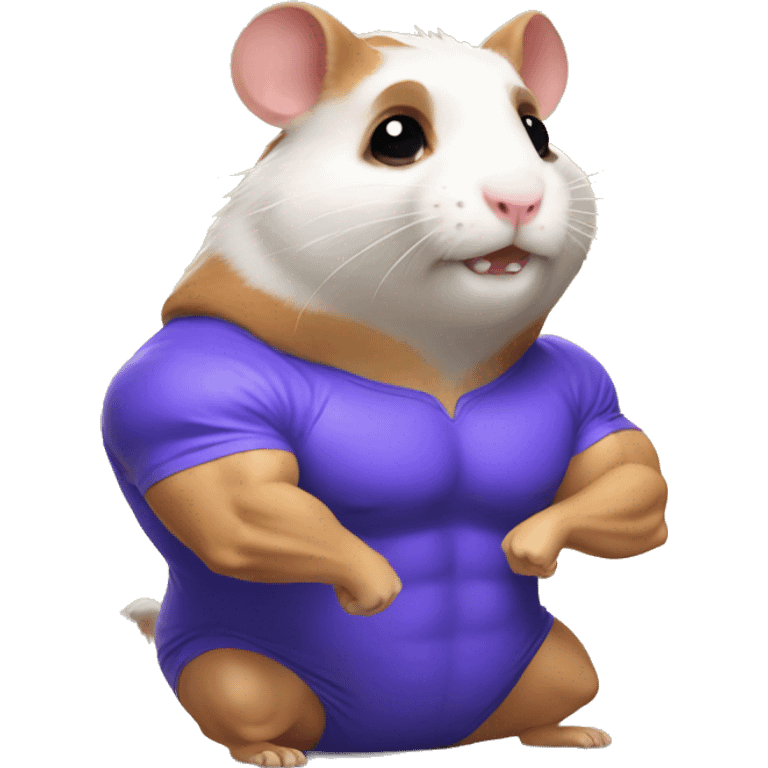 Jacked gym hamster with big arms emoji