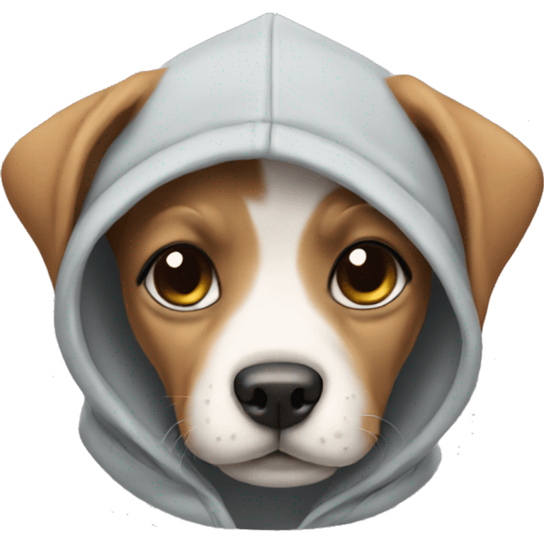 puppy wearing a hoodie emoji