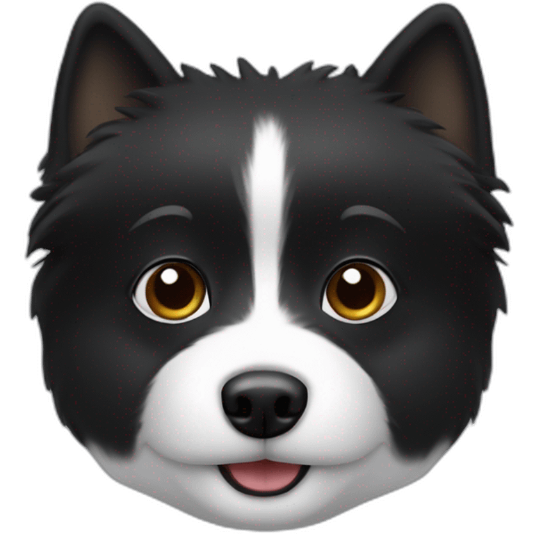 Black Little White spitz head emoji