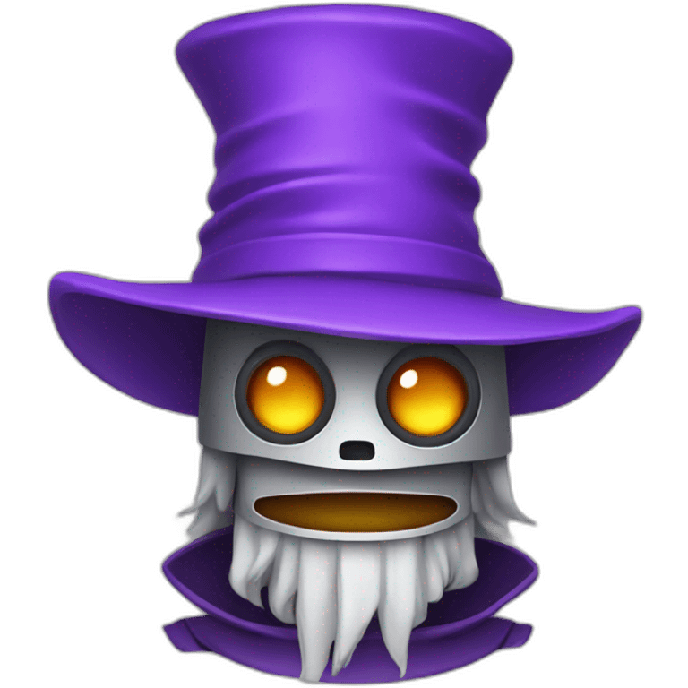 robot with purple wizard hat emoji