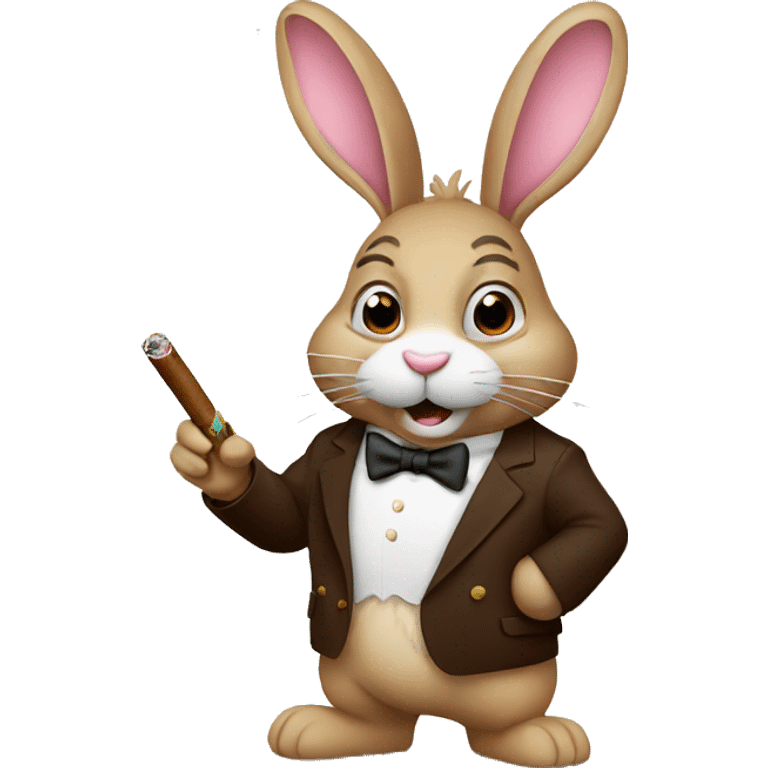 easter bunny with a cigar emoji