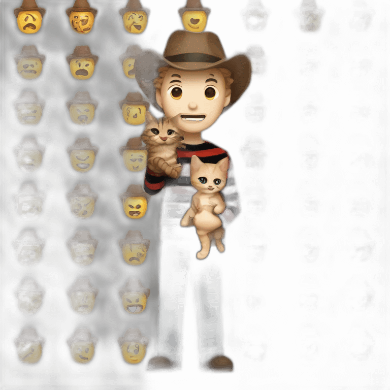 Freddy Kruger holding a kitten emoji