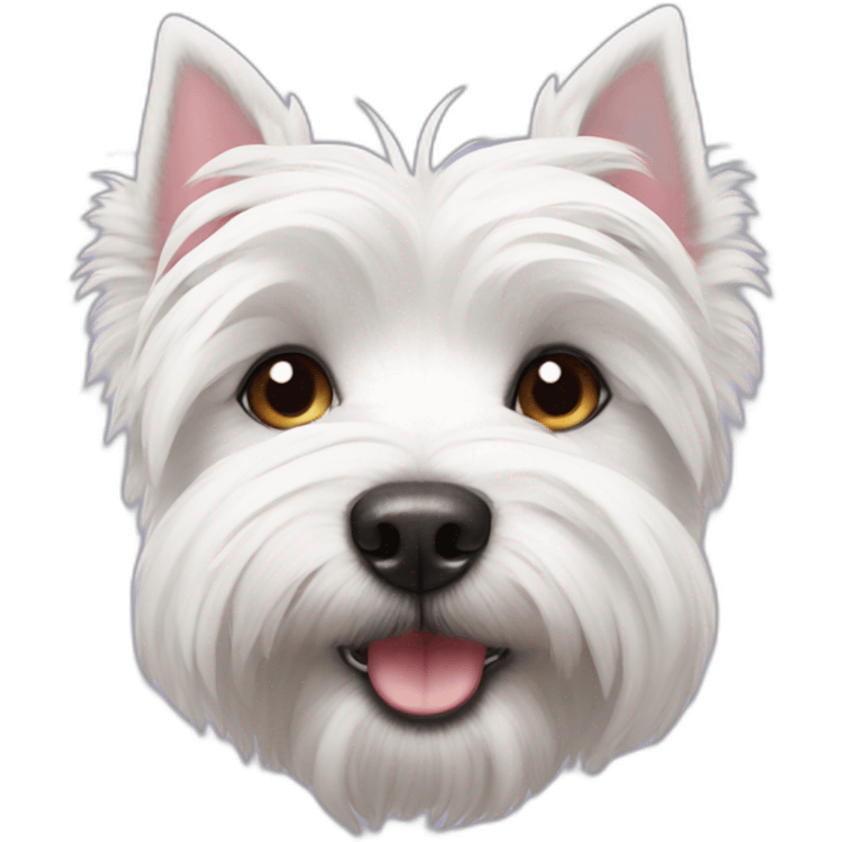 Westie with heart eyes emoji