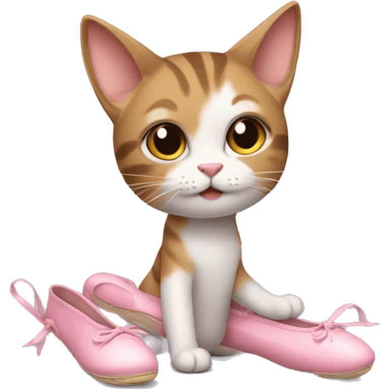 Cat with pointe shoes emoji