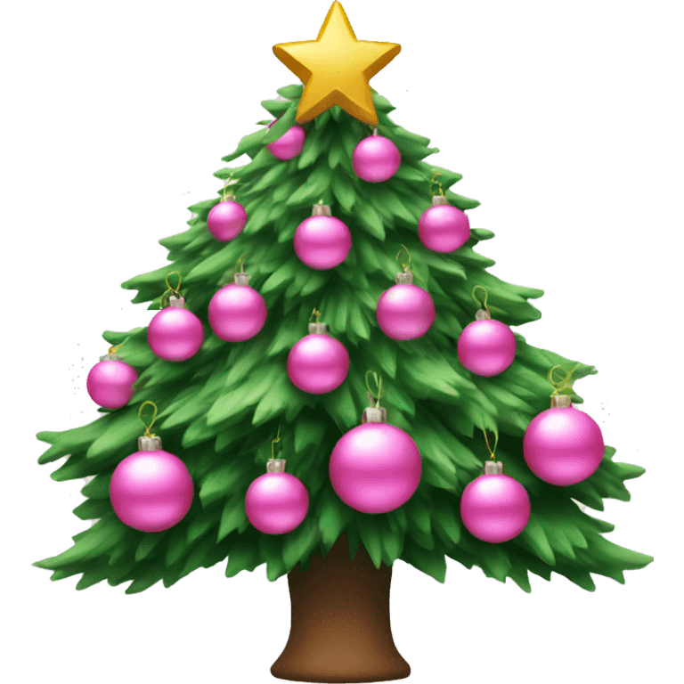 Christmas tree with pink ornaments  emoji