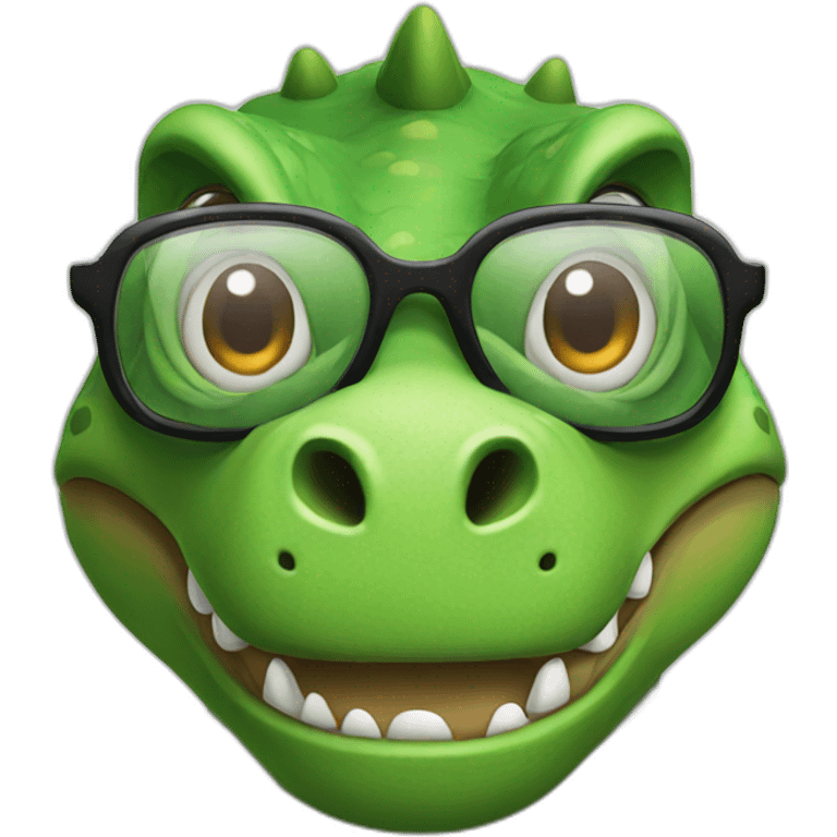 dinosaur with glasses emoji