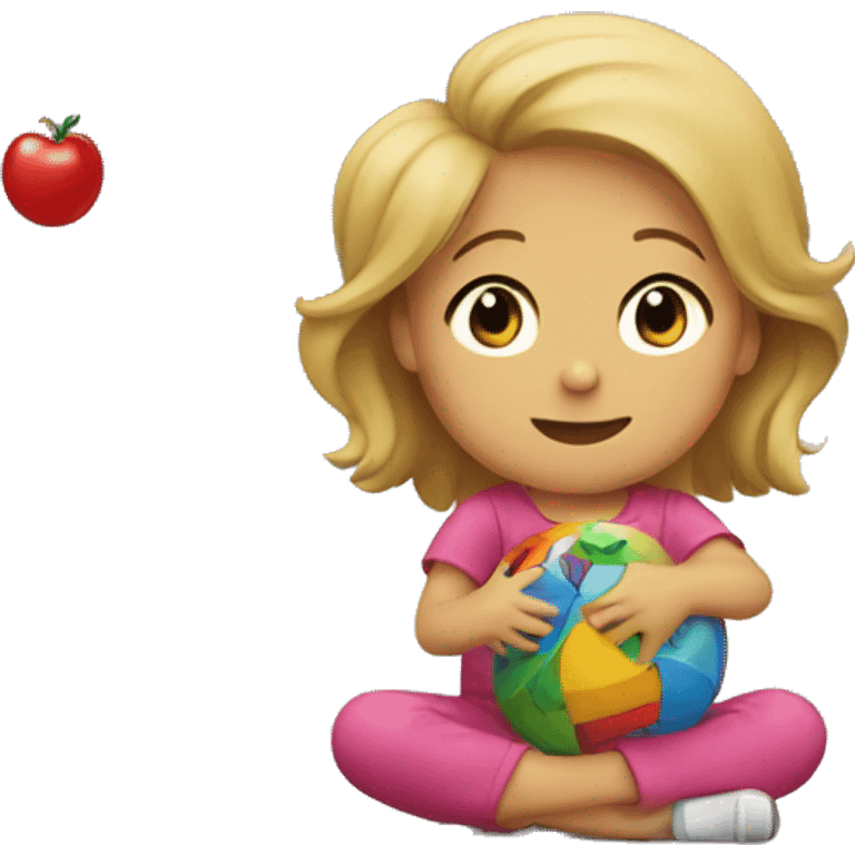 Child playing with toys  emoji