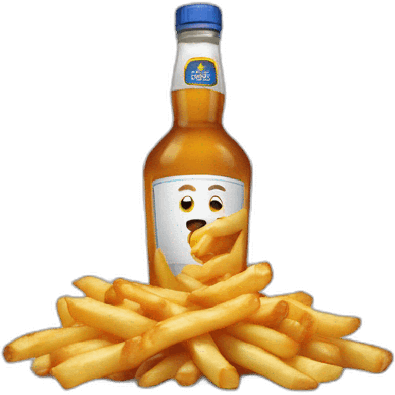 poutine buvant une vodka emoji