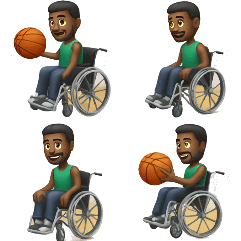 Man in a wheelchair holding a basketball emoji