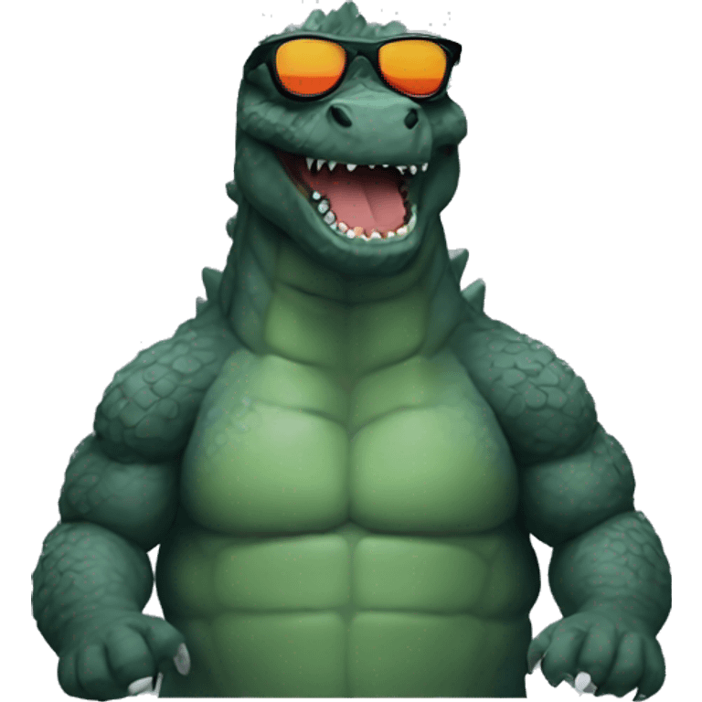 Godzilla with sunglasses emoji