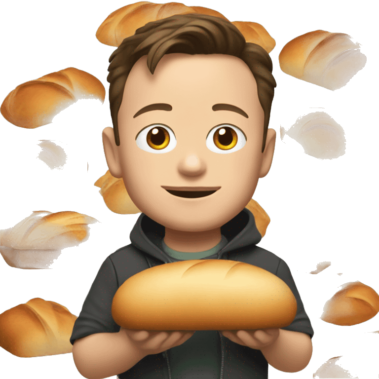 elon musk got bread kid emoji