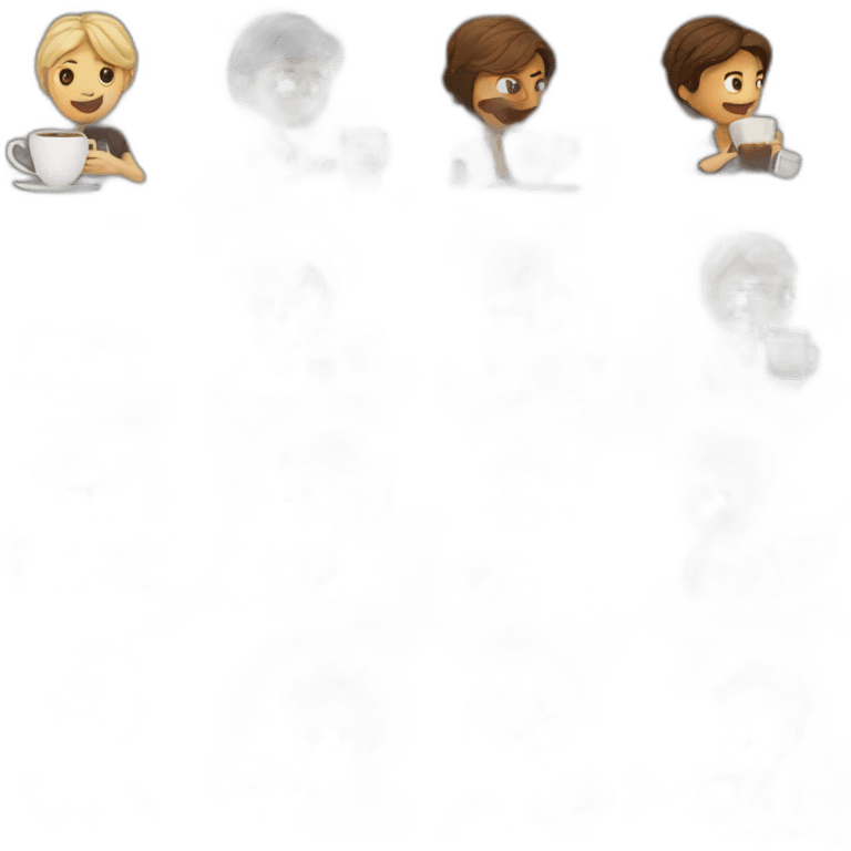 french people drinking coffee emoji