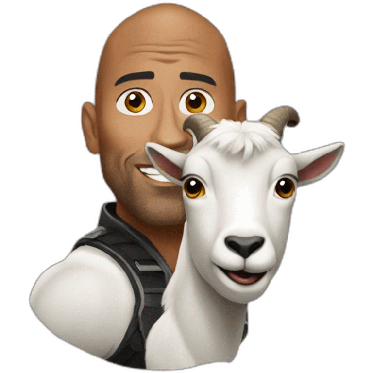 The rock on a goat emoji