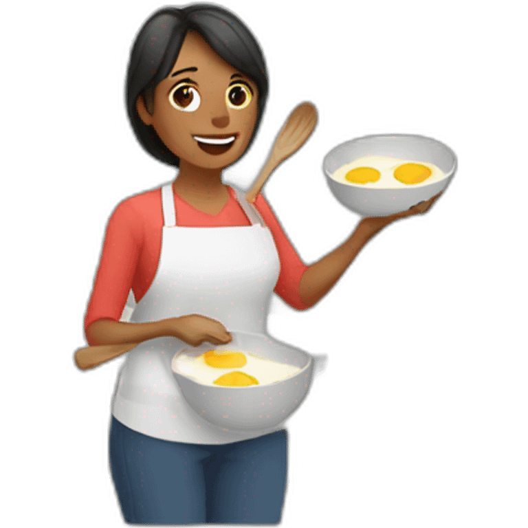 mom cooking eggs emoji