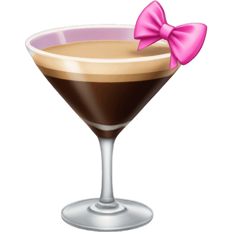 Espresso martini with pink bow on the glass emoji