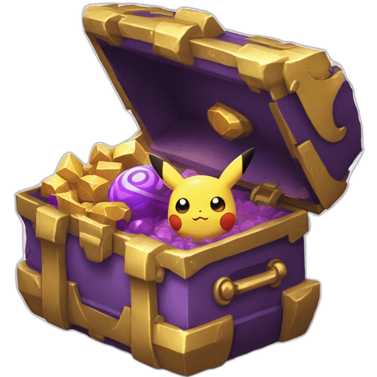 Pokemon Game LootCase Purple Chaotic Color Rich Treasure Legendary Epic Items and Pokemons Inside emoji