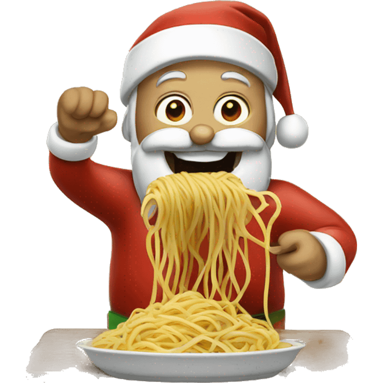 Santa eating spaghetti  emoji