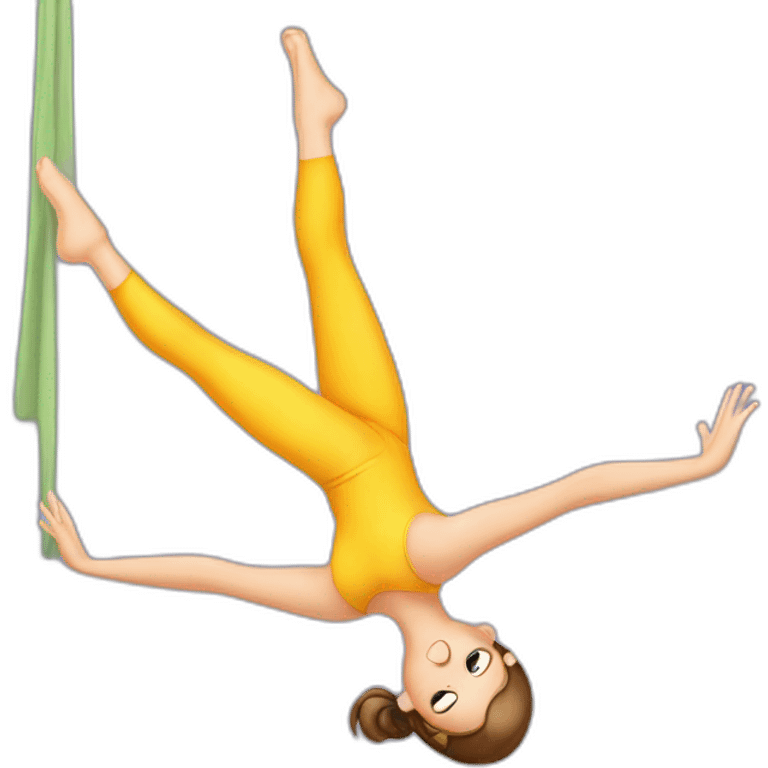 Girl on aerial silks emoji