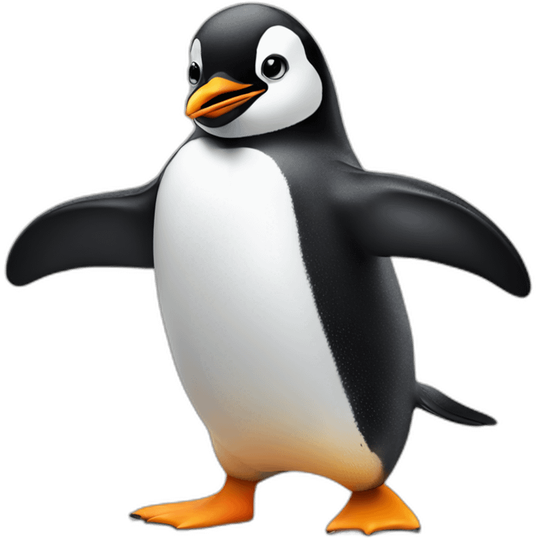 penguin doing a dab emoji