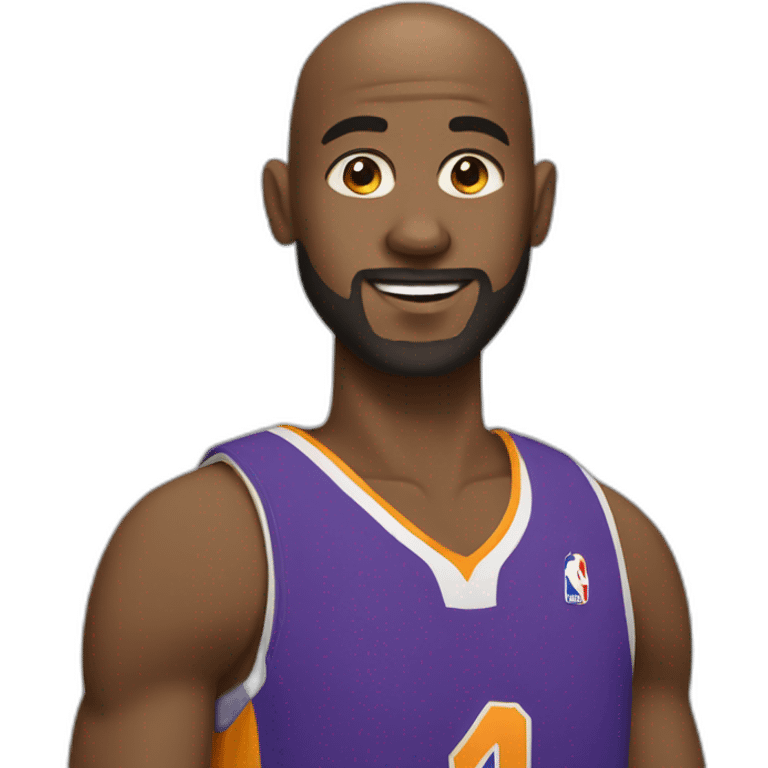 black bald man with beard playing basketball emoji