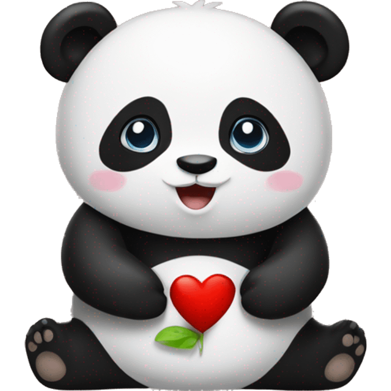 Panda holding i love u cepa emoji