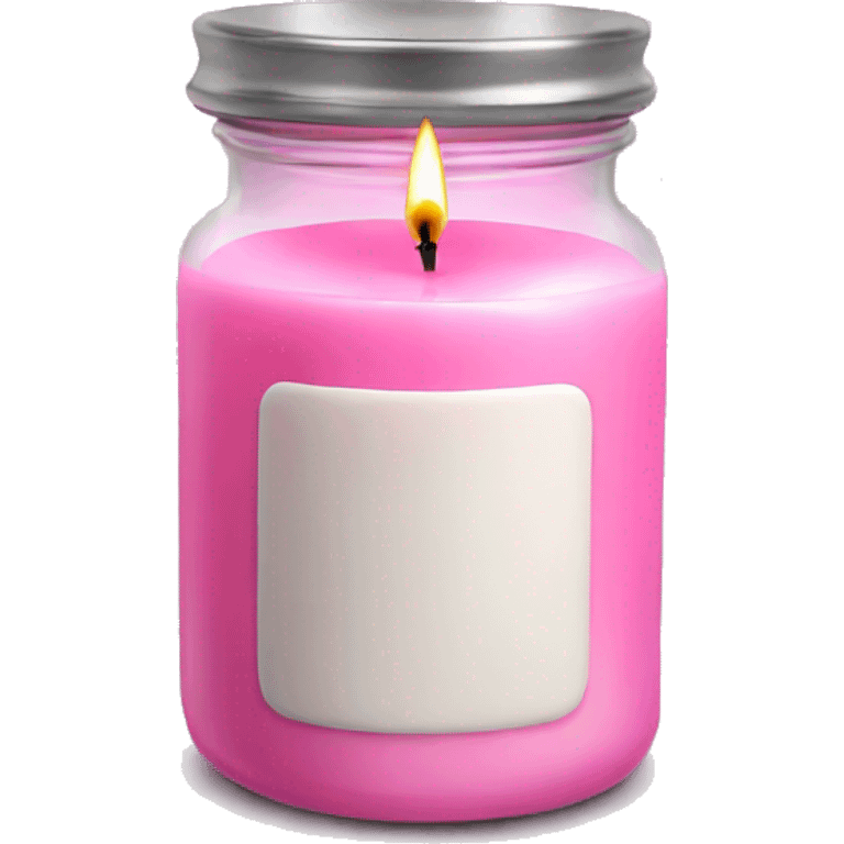 Aesthetic pink candle in jar emoji