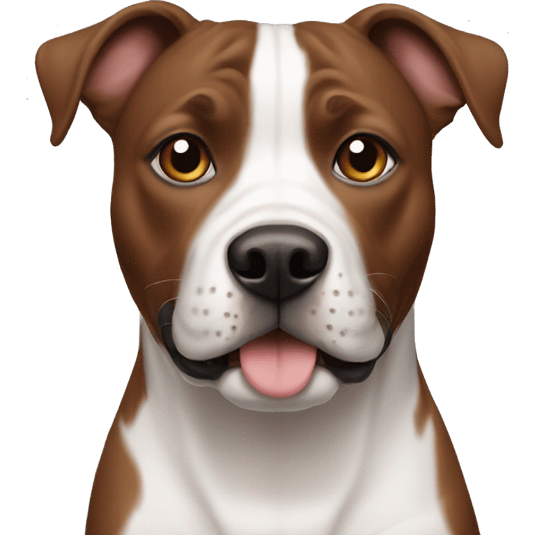 Brown and white staffie dog emoji